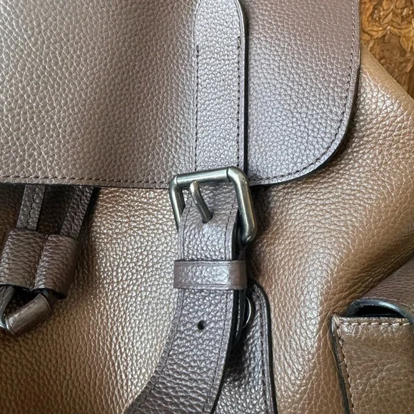 Coach Dark Brown Leather Men's Backpack - Picture 3 of 6